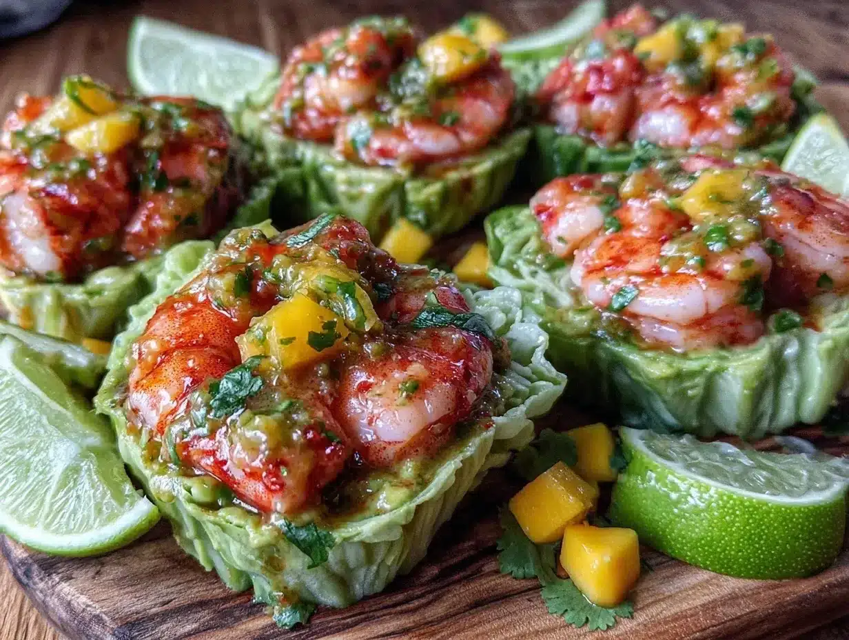 shrimp avocado salad cups preparation steps