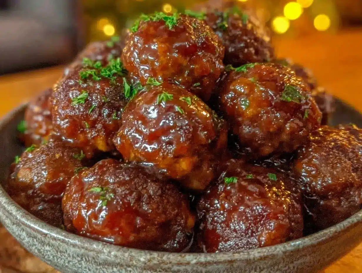 slow cooker bourbon glazed meatballs preparation steps
