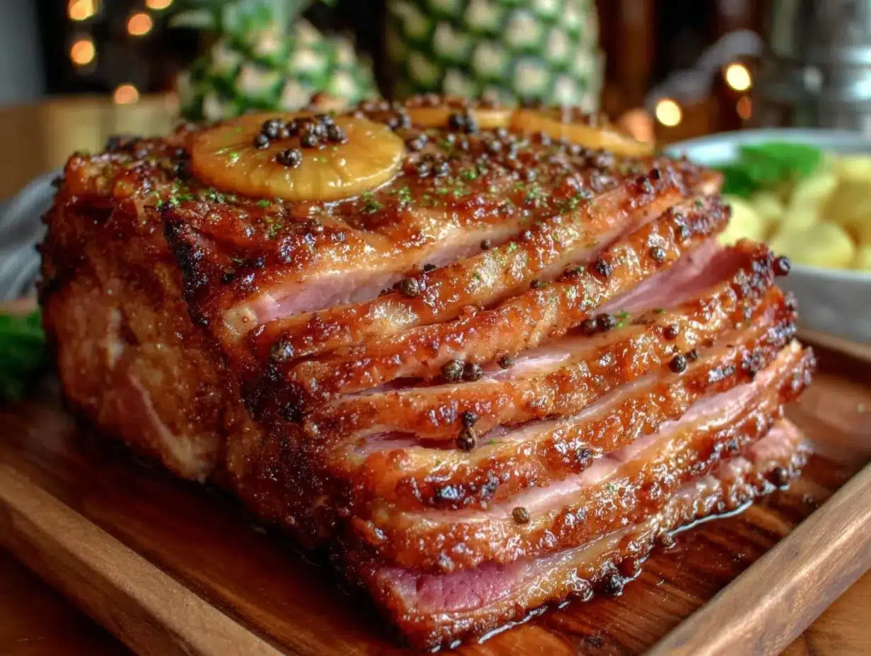 slow cooker brown sugar pineapple ham preparation steps