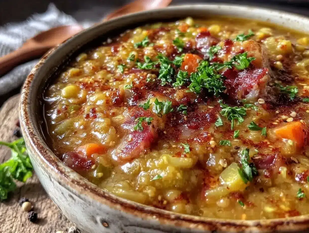 slow cooker split pea soup preparation steps