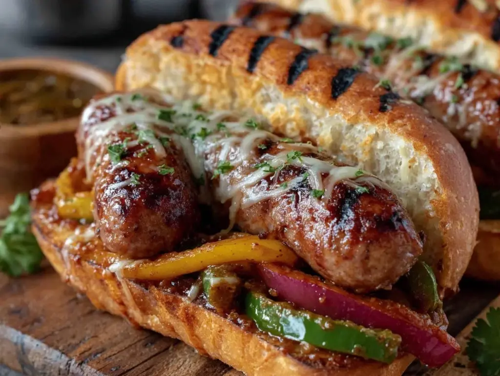 smoked sausage and pepper hoagie sandwiches - featured image