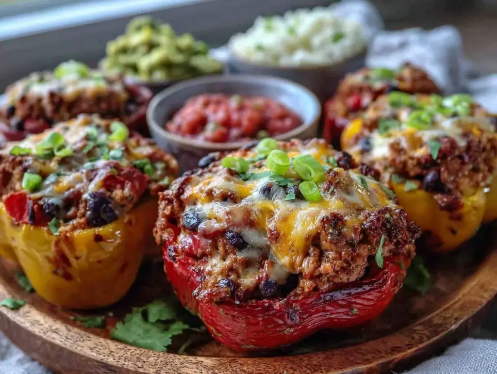 turkey taco stuffed bell peppers - featured image