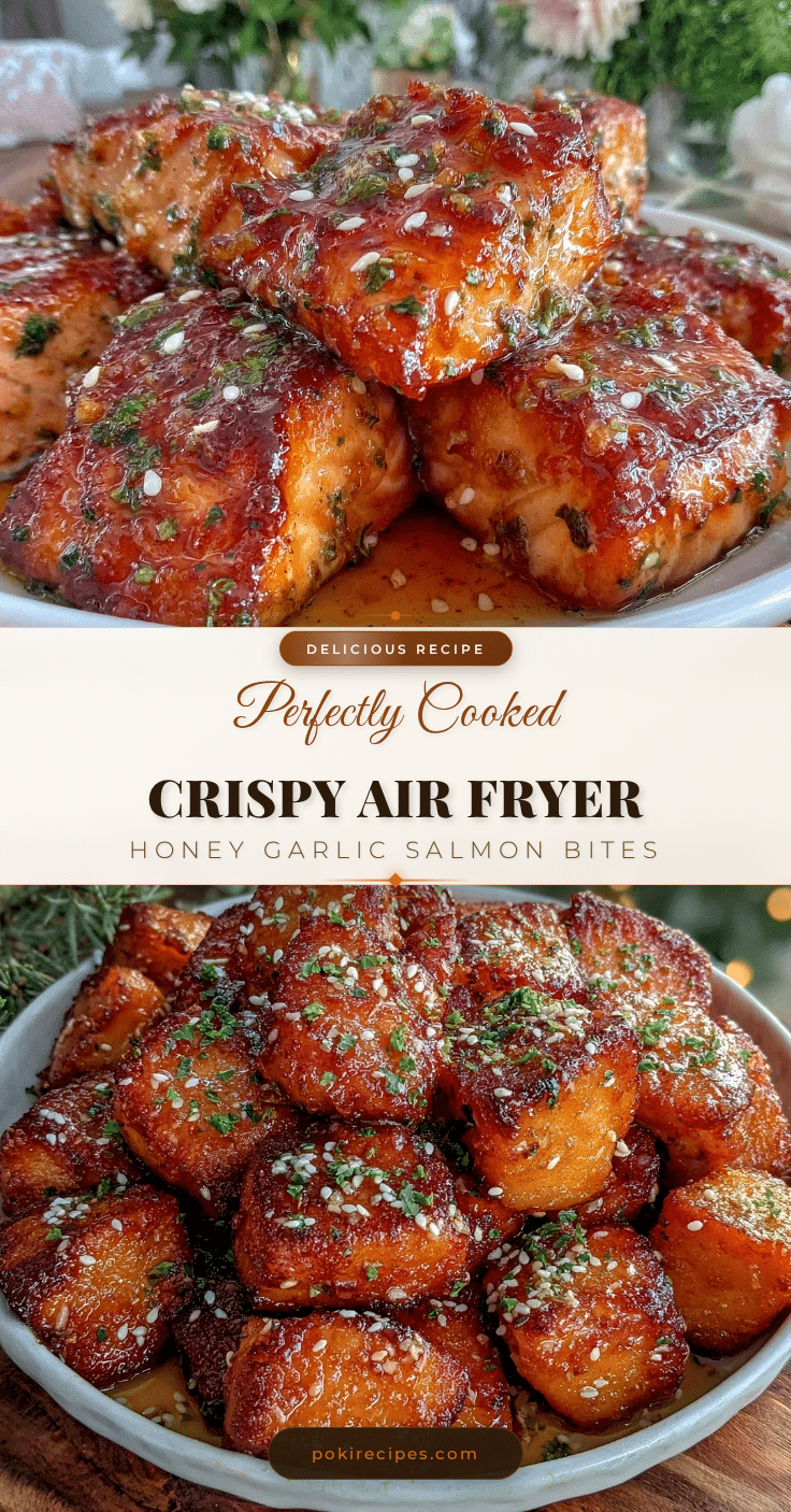 air fryer honey garlic salmon bites recipe