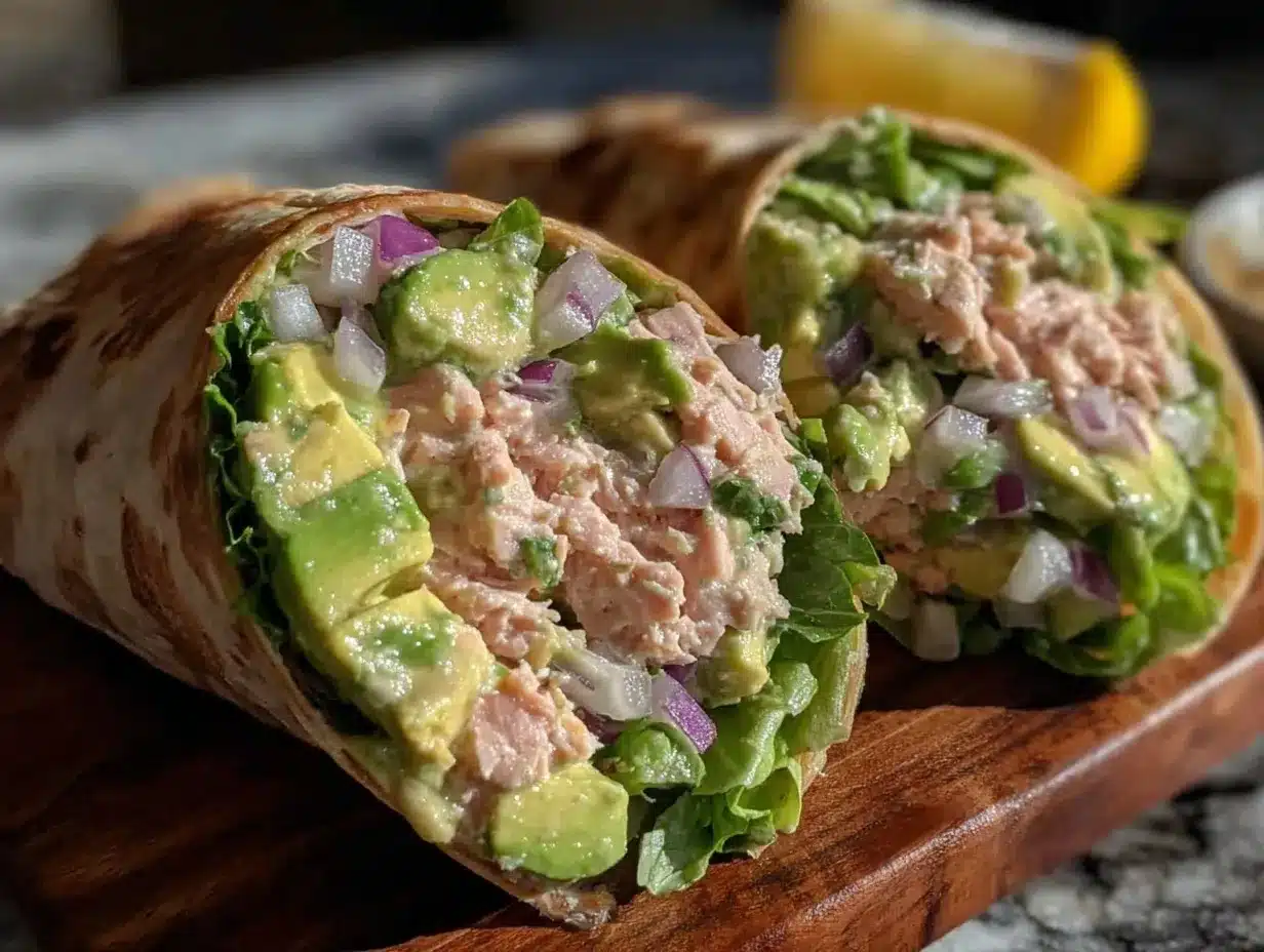 avocado tuna salad wraps preparation steps