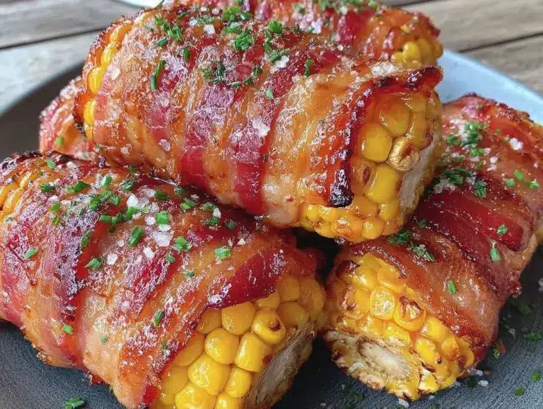 bacon-wrapped grilled corn on the cob - featured image