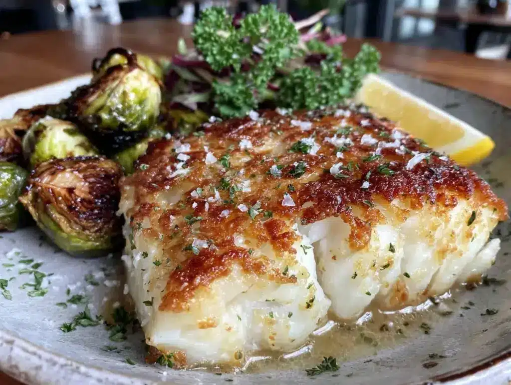 baked lemon garlic cod - featured image