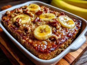 banana bread baked oatmeal - featured image