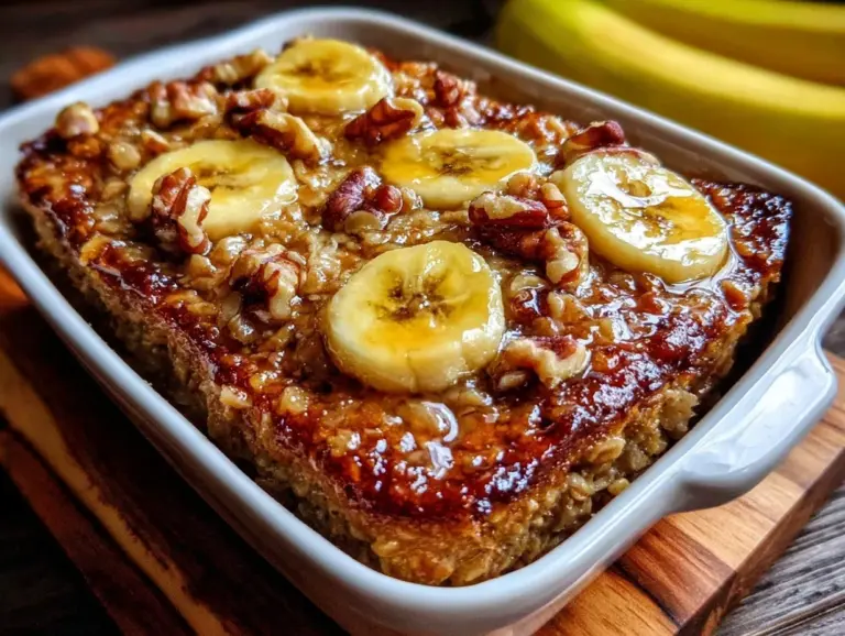 banana bread baked oatmeal - featured image