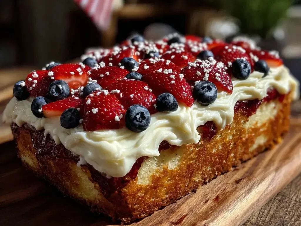 berry flag sheet cake - featured image