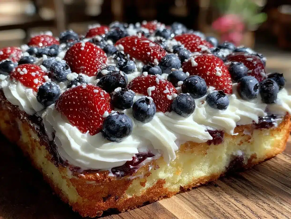 berry flag sheet cake preparation steps
