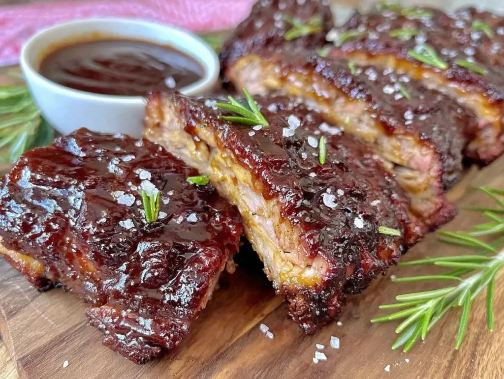 bourbon-glazed smoked pork ribs - featured image