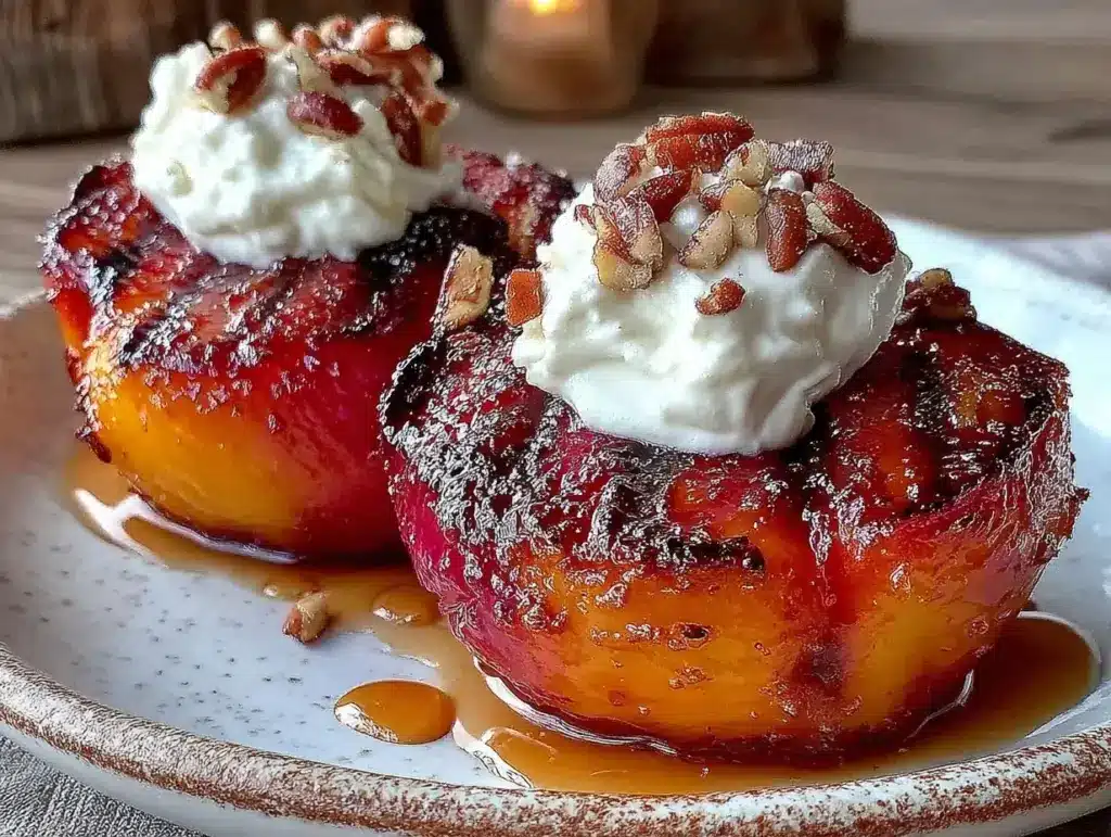 Bourbon grilled peaches - featured image