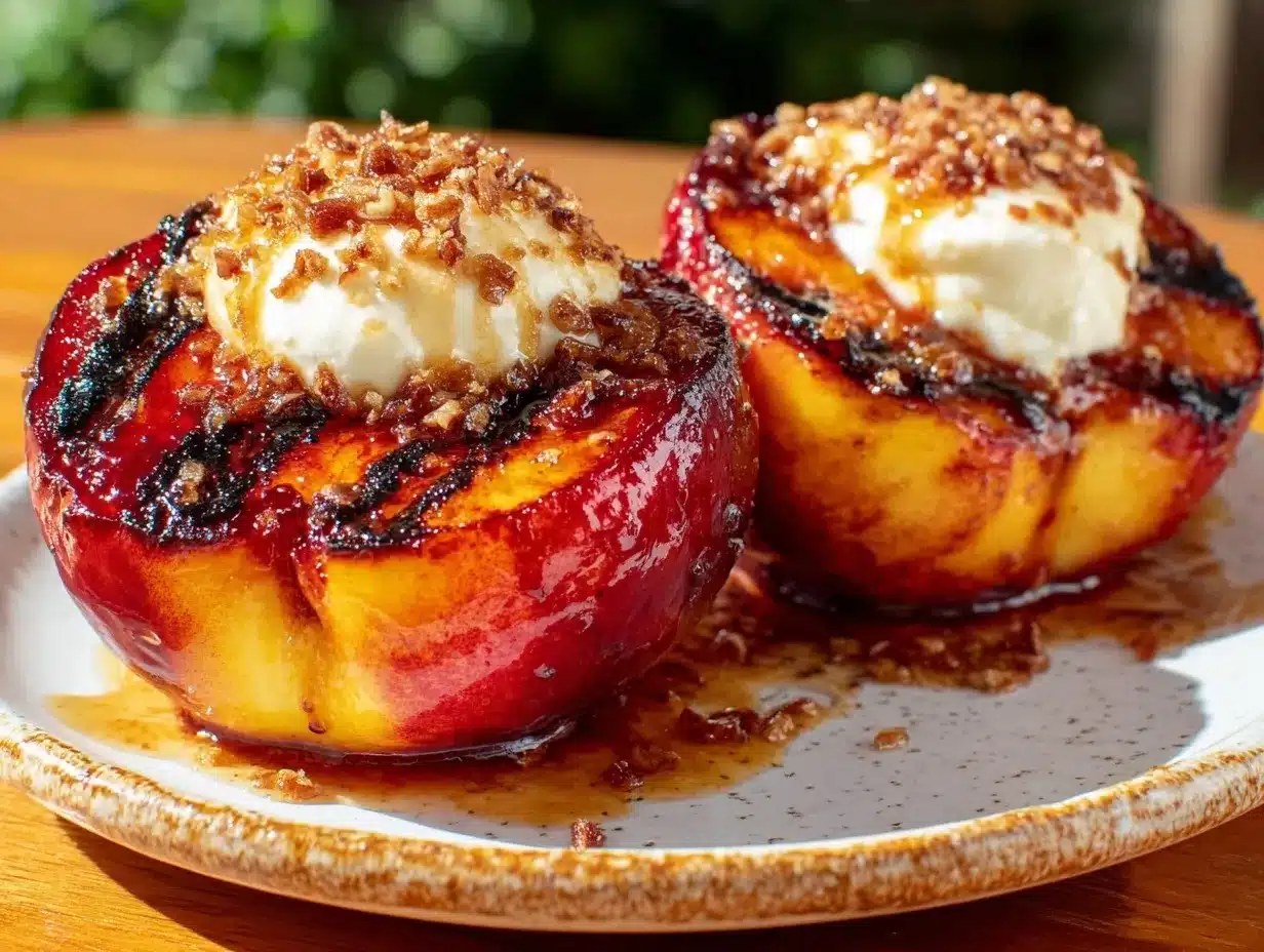 Bourbon grilled peaches preparation steps