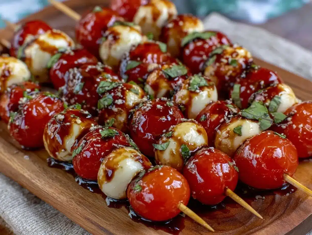 Caprese skewers preparation steps