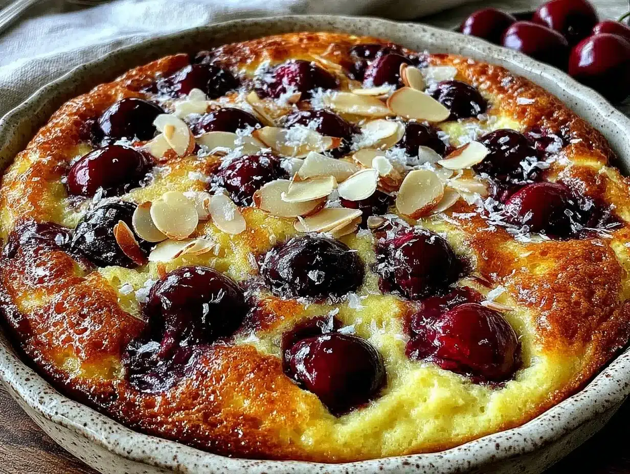 cherry almond breakfast clafoutis preparation steps