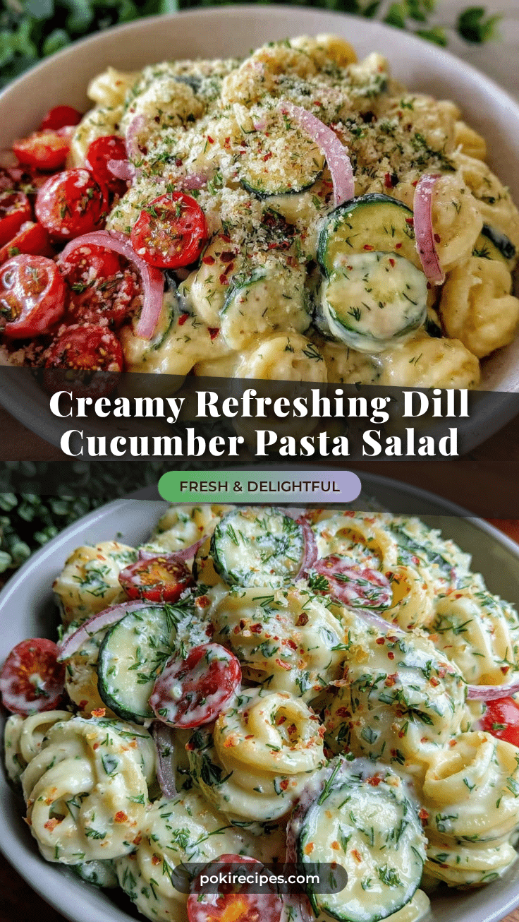 creamy dill cucumber pasta salad recipe