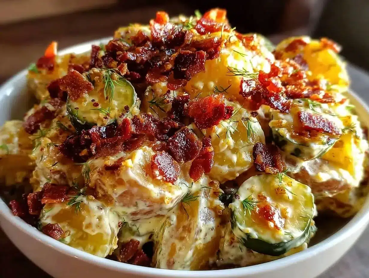 creamy dill pickle potato salad preparation steps