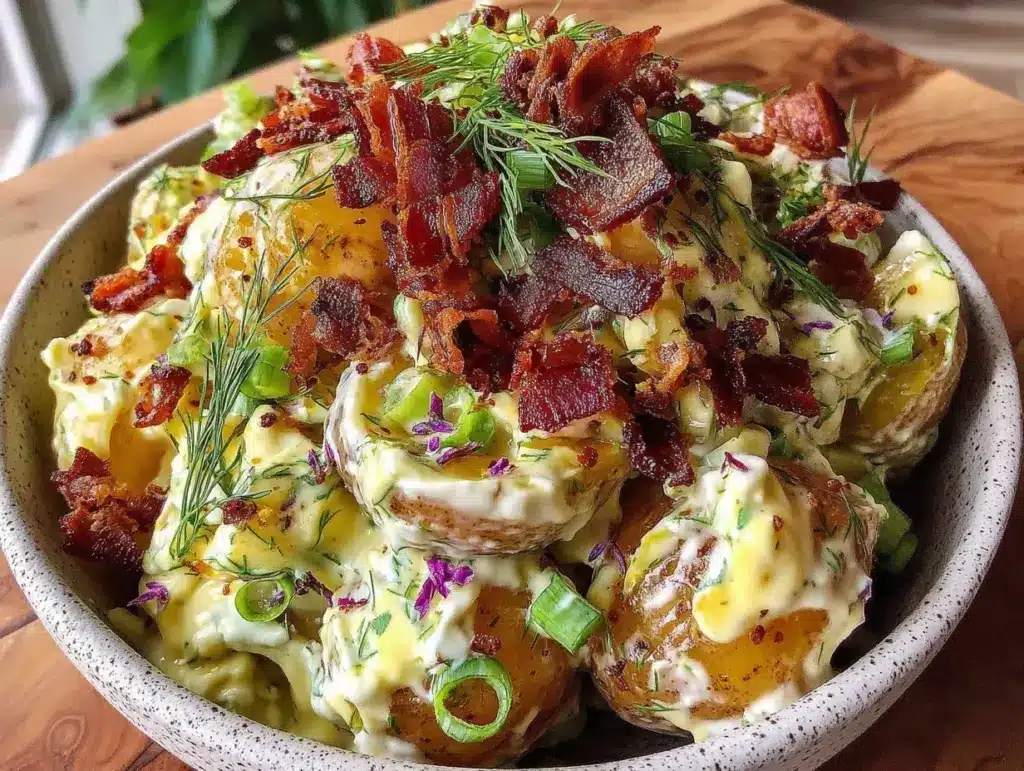 creamy dill potato salad - featured image