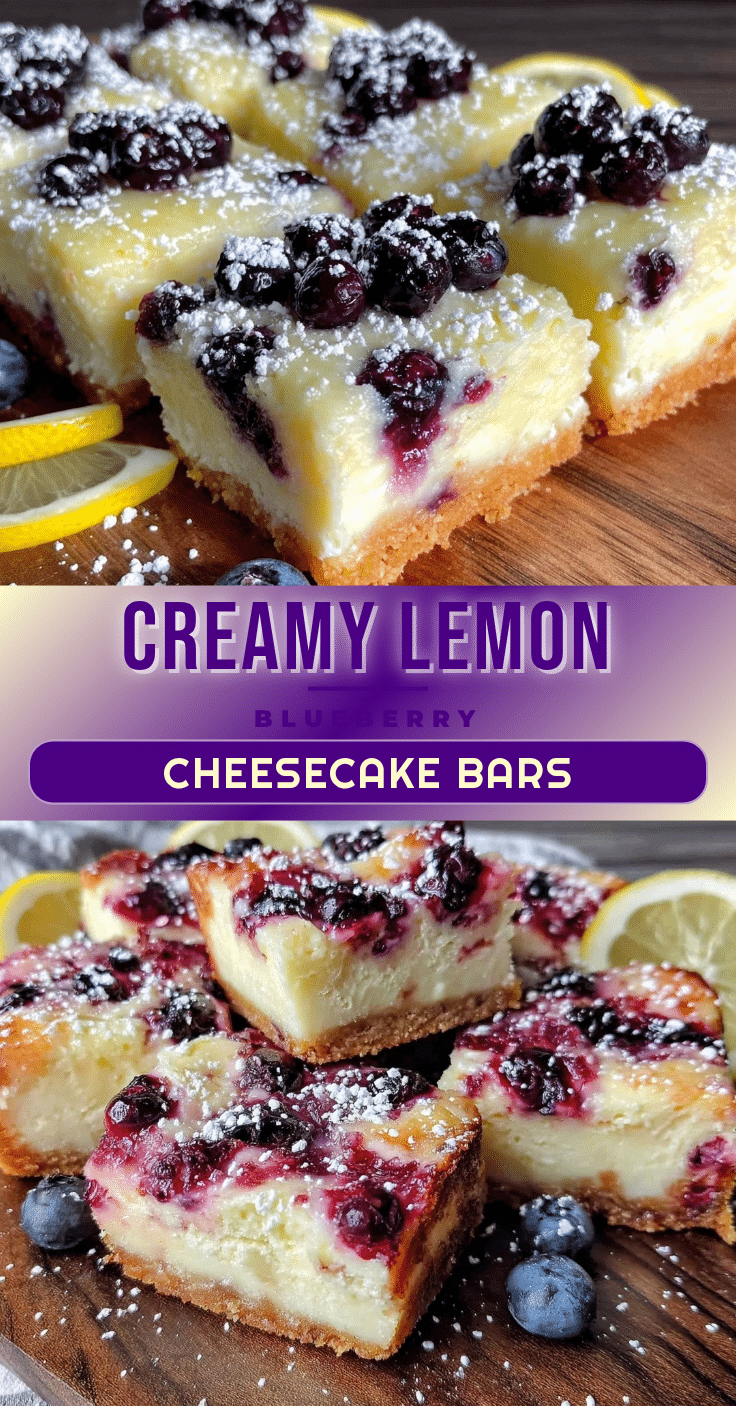 creamy lemon blueberry cheesecake bars recipe