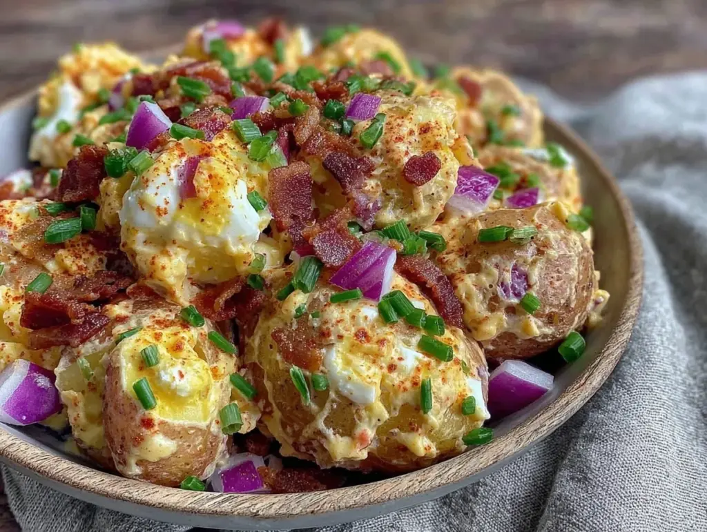 creamy loaded baked potato salad - featured image