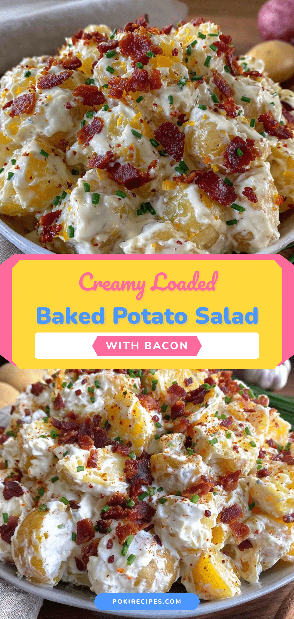 creamy loaded baked potato salad with bacon recipe