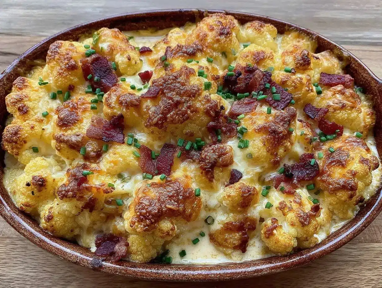 creamy loaded cauliflower casserole preparation steps
