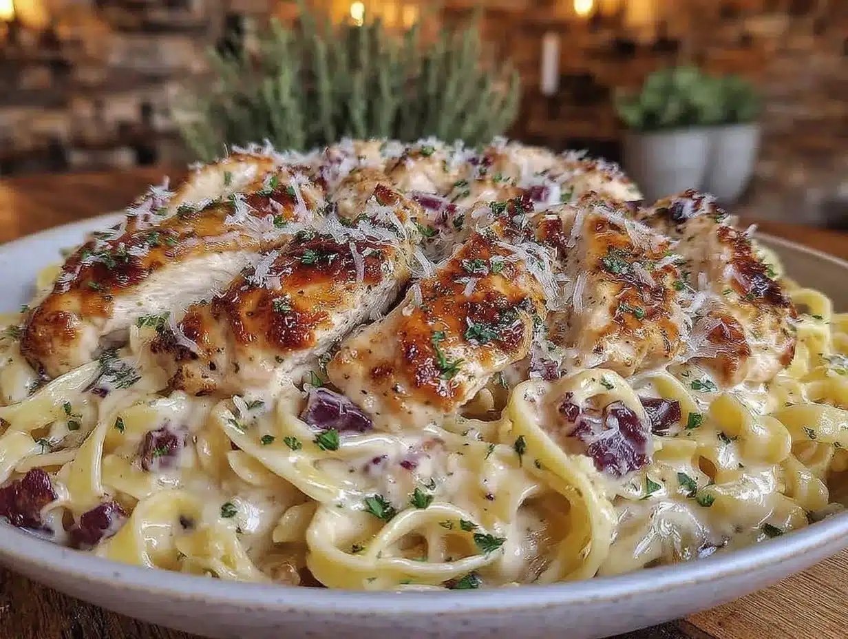creamy loaded chicken alfredo pasta preparation steps