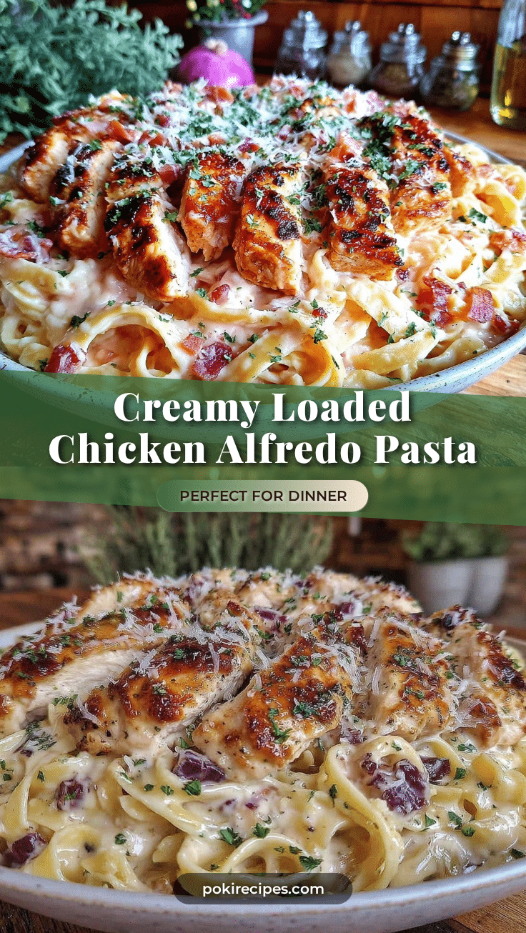 creamy loaded chicken alfredo pasta recipe