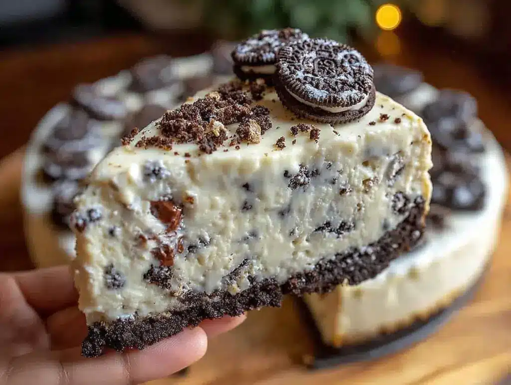 creamy no-bake cookies and cream cheesecake - featured image