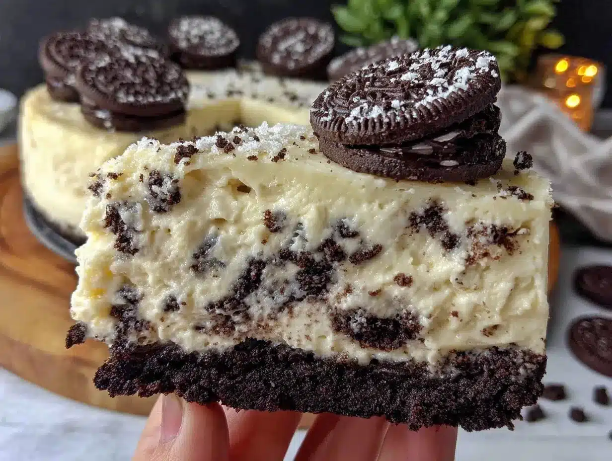 creamy no-bake cookies and cream cheesecake preparation steps