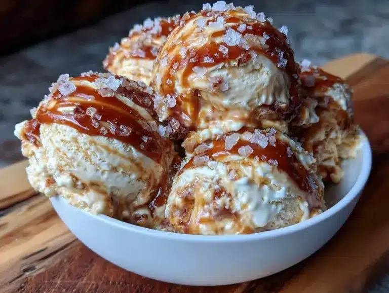creamy no-churn salted caramel ice cream - featured image