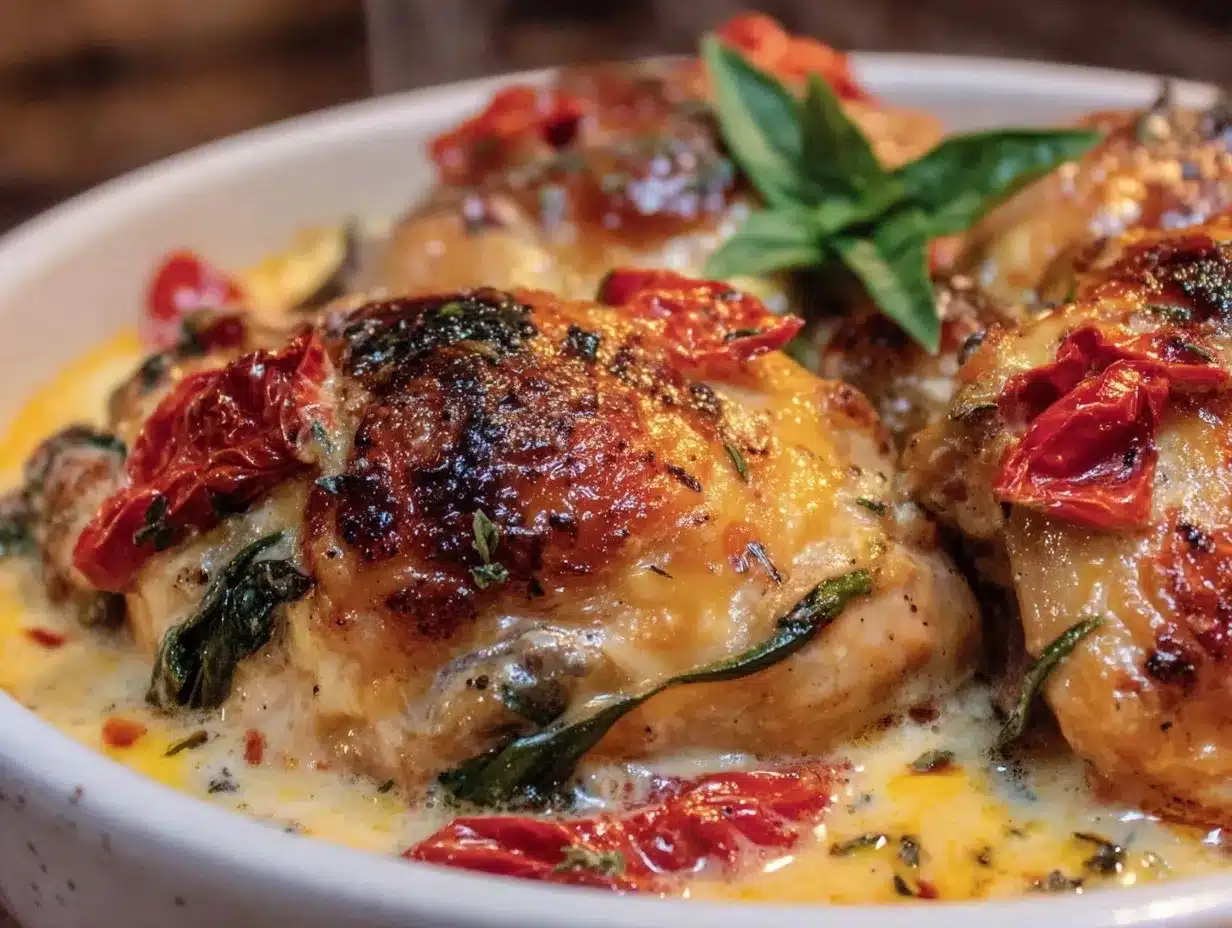 creamy one-pot tuscan chicken preparation steps