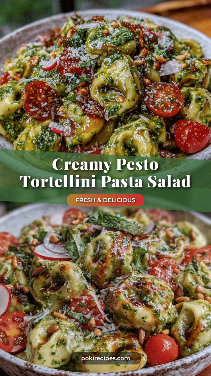 creamy pesto tortellini pasta salad recipe