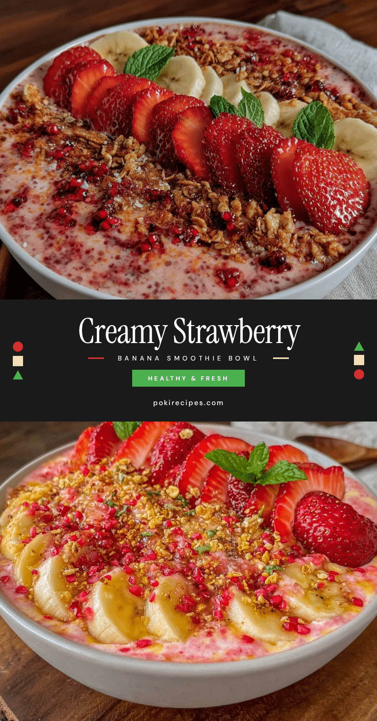 creamy strawberry banana smoothie bowl recipe