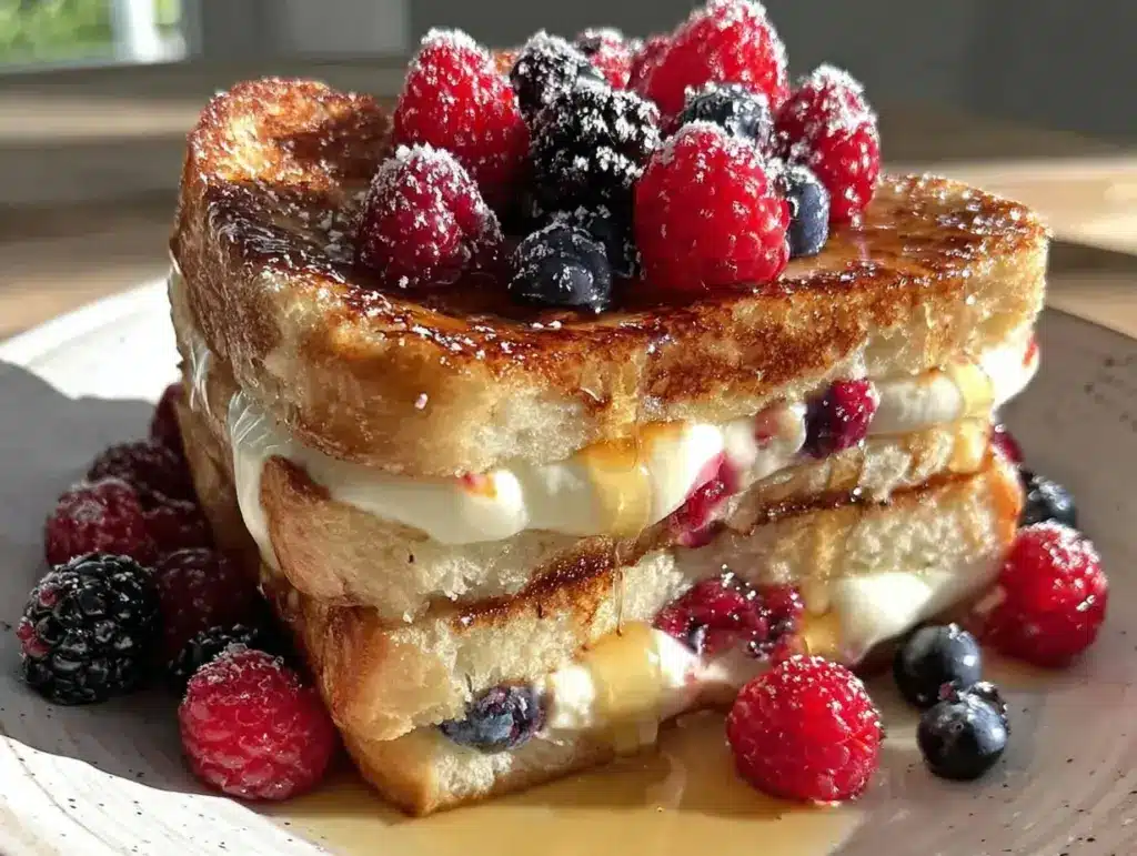 creamy stuffed french toast - featured image