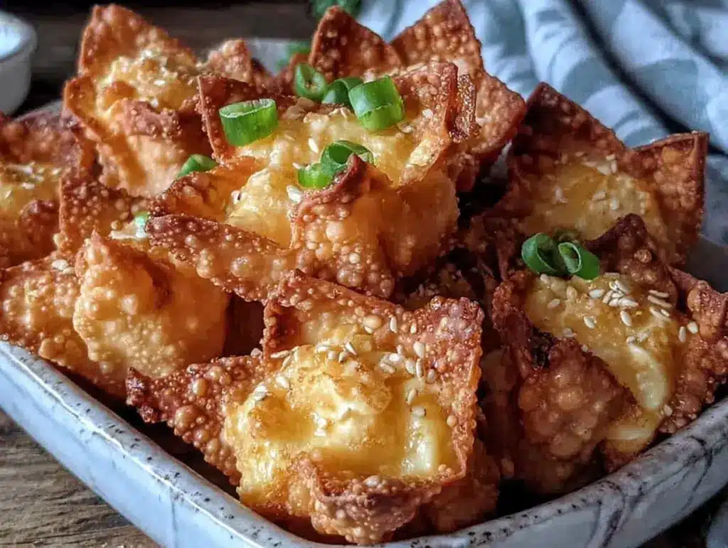 crispy baked cream cheese wontons - featured image