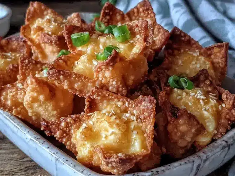 crispy baked cream cheese wontons - featured image