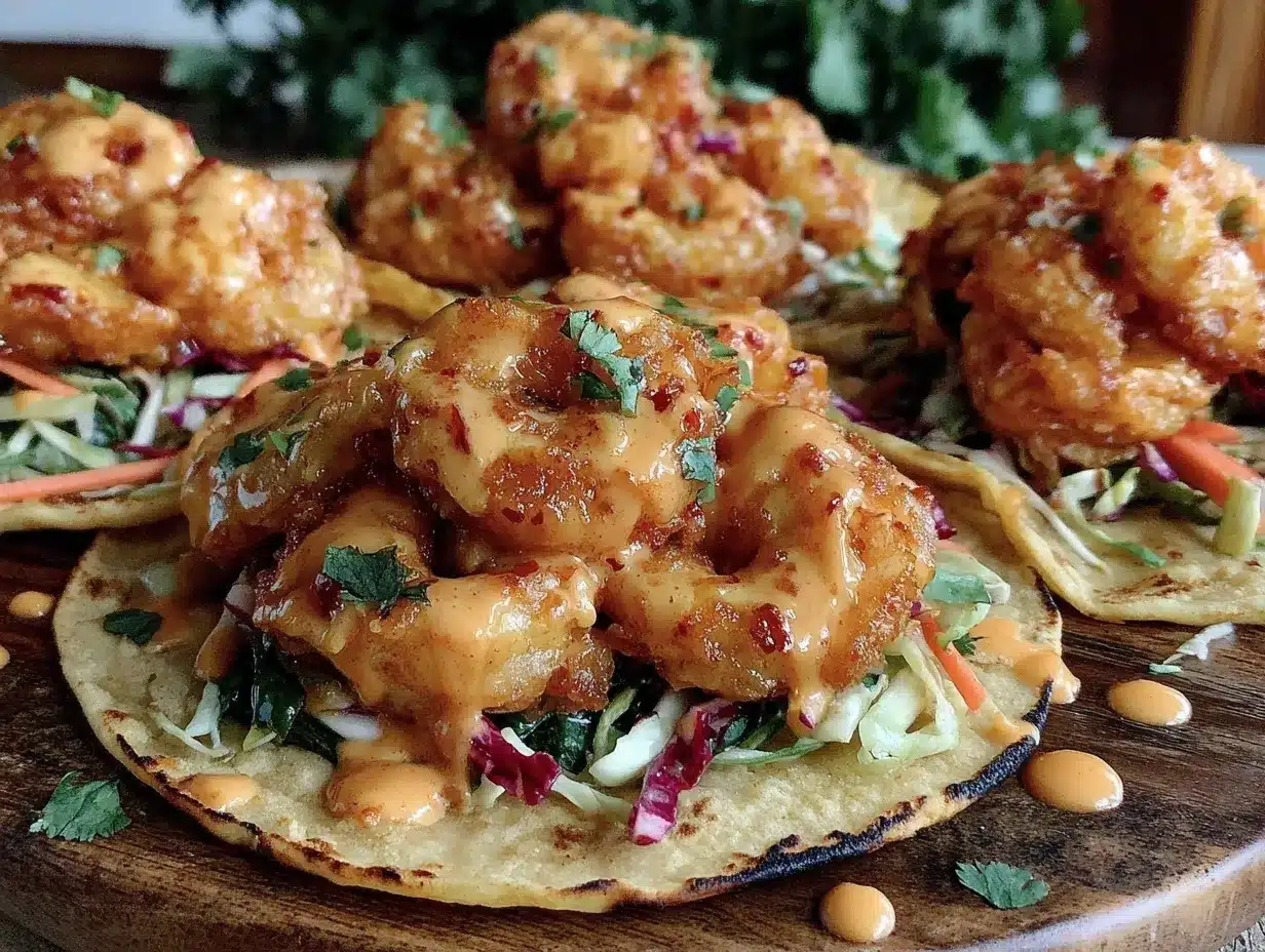 crispy bang bang shrimp tacos preparation steps