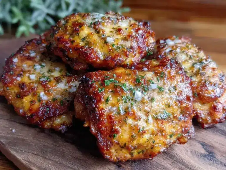 crispy garlic parmesan chicken thighs air fryer - featured image