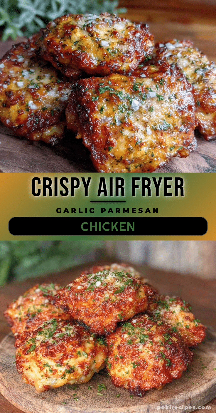 crispy garlic parmesan chicken thighs air fryer recipe