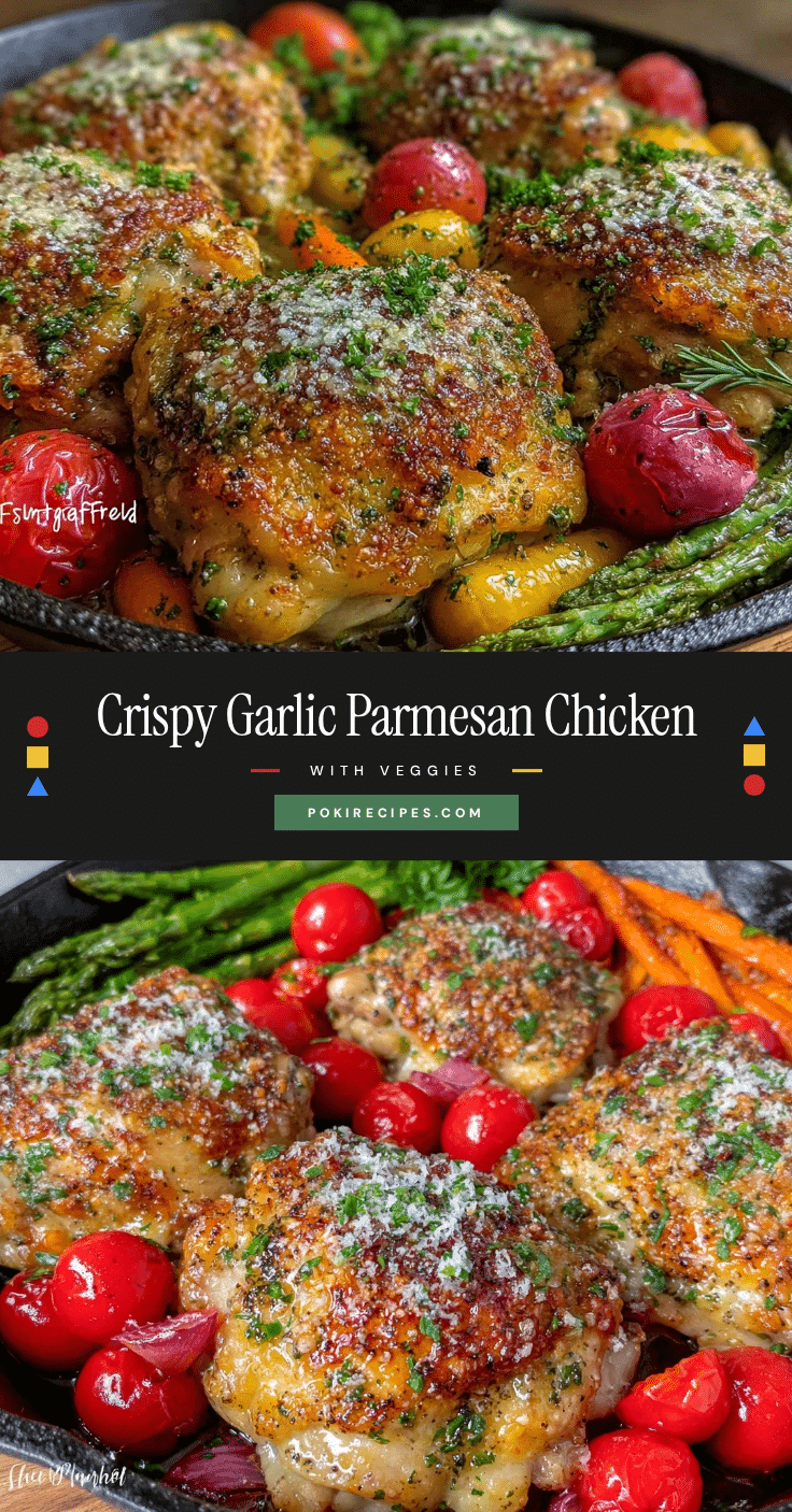 crispy garlic parmesan chicken thighs recipe