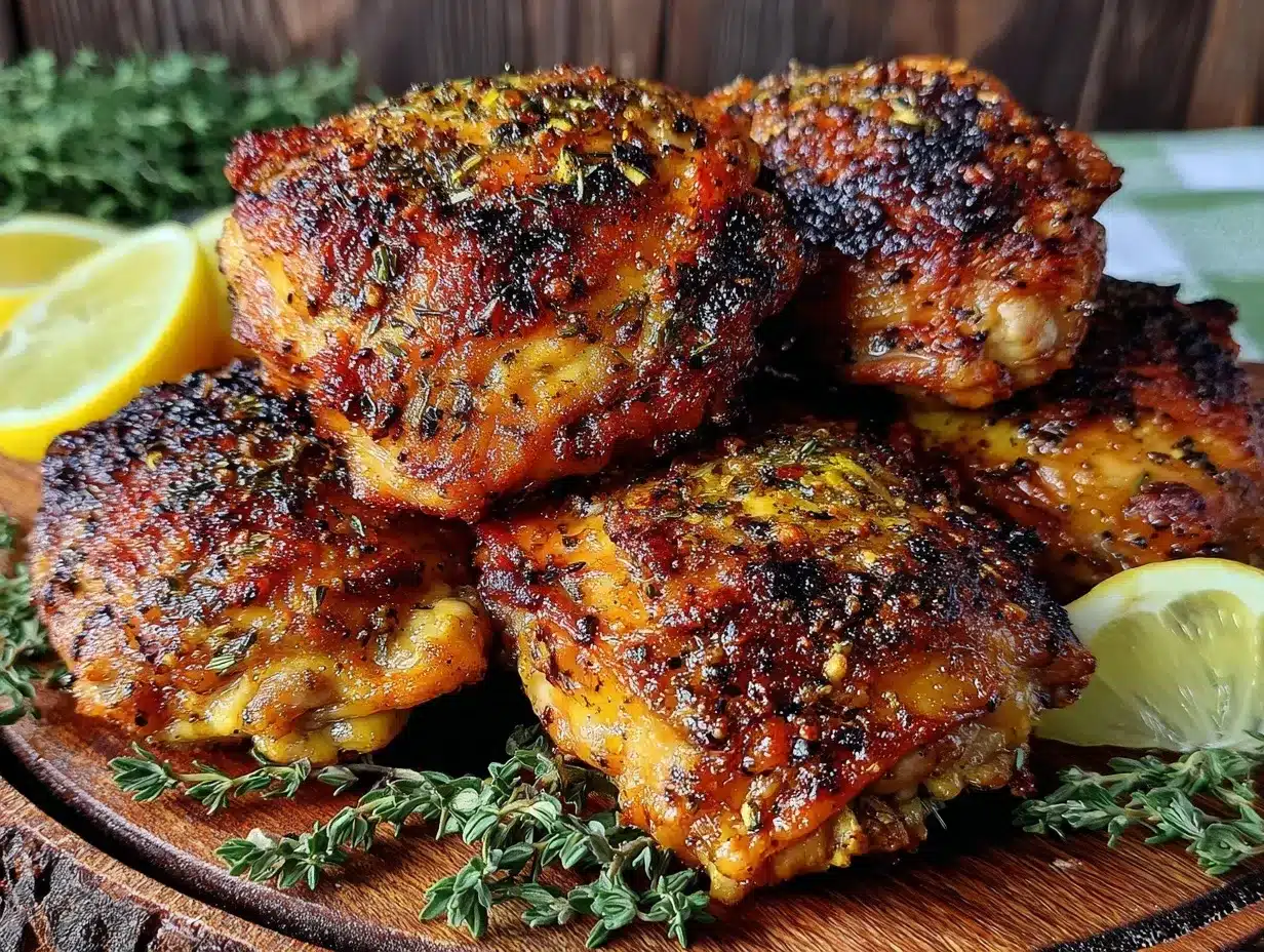 crispy lemon pepper grilled chicken thighs preparation steps