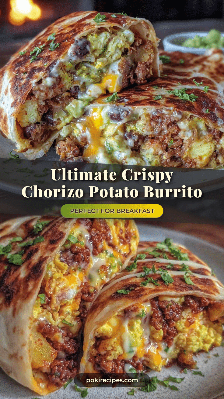 crispy ultimate breakfast burrito with chorizo and potato recipe