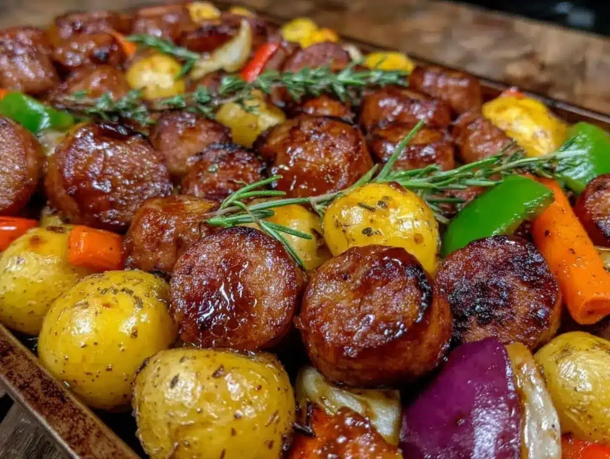 easy crispy sheet pan kielbasa preparation steps