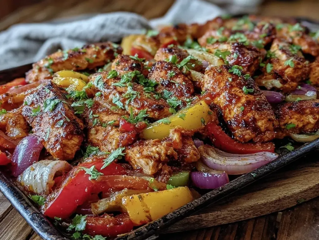 easy sheet pan fajita chicken - featured image