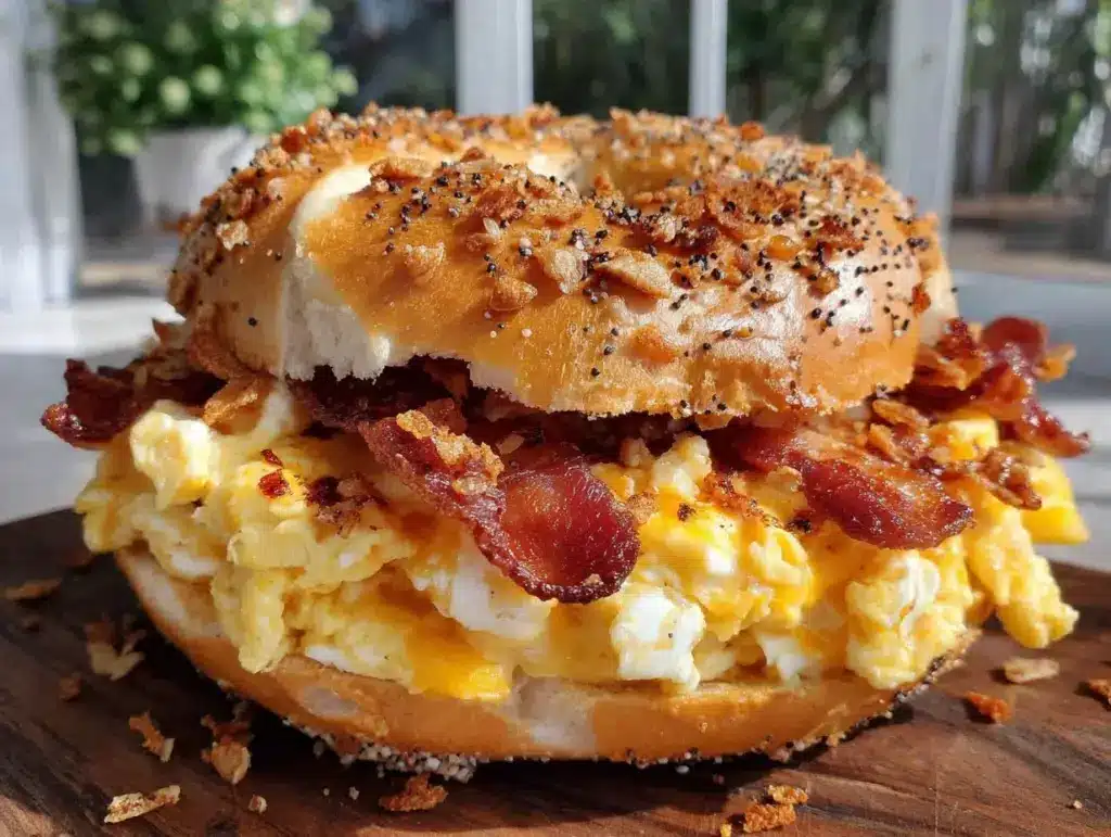 everything bagel breakfast sandwich - featured image