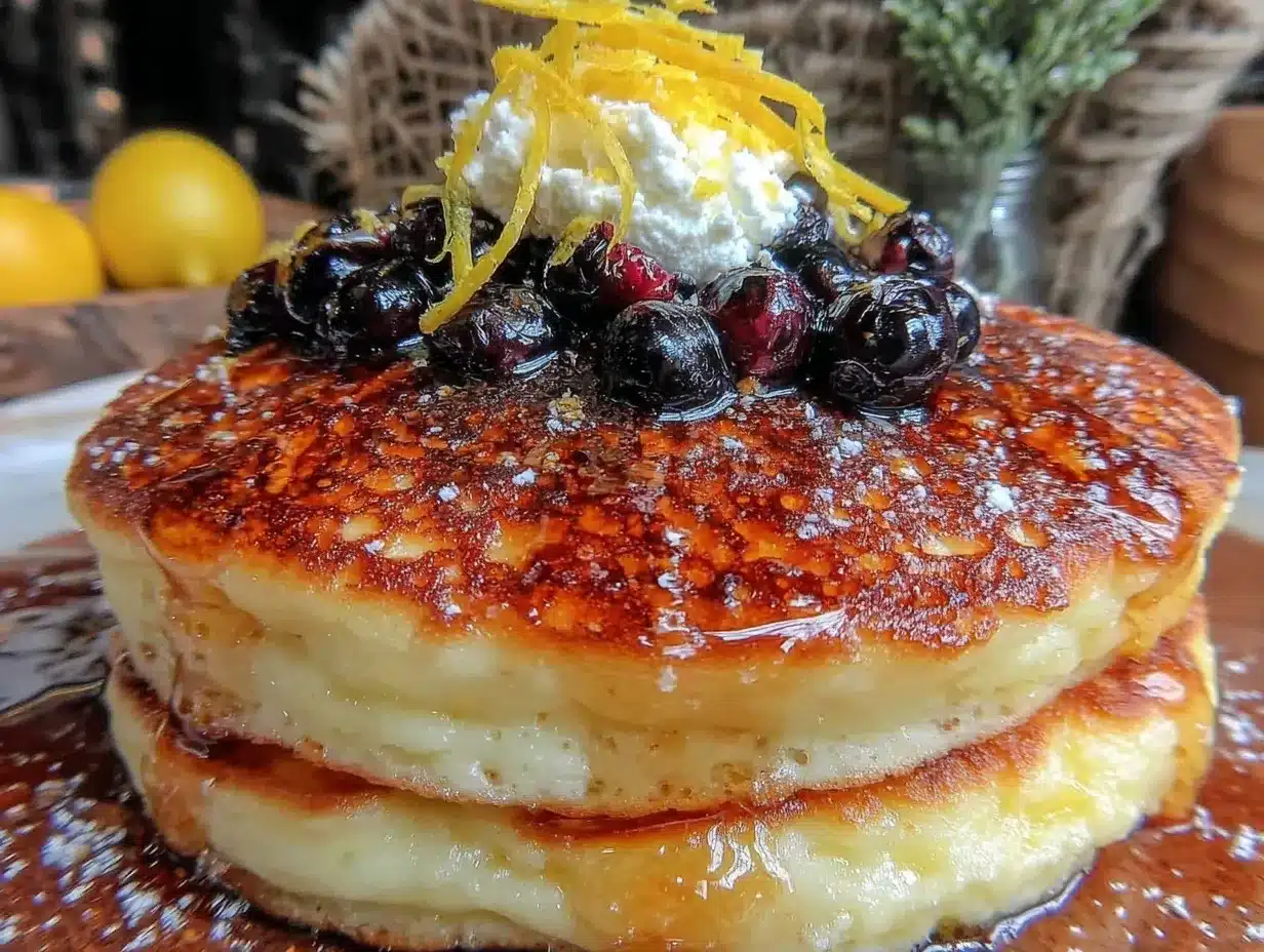 fluffy blueberry lemon ricotta pancakes preparation steps