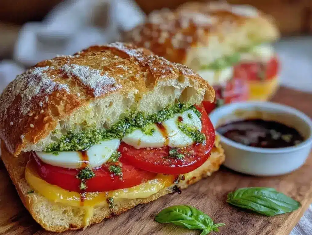 fresh Caprese sandwich - featured image