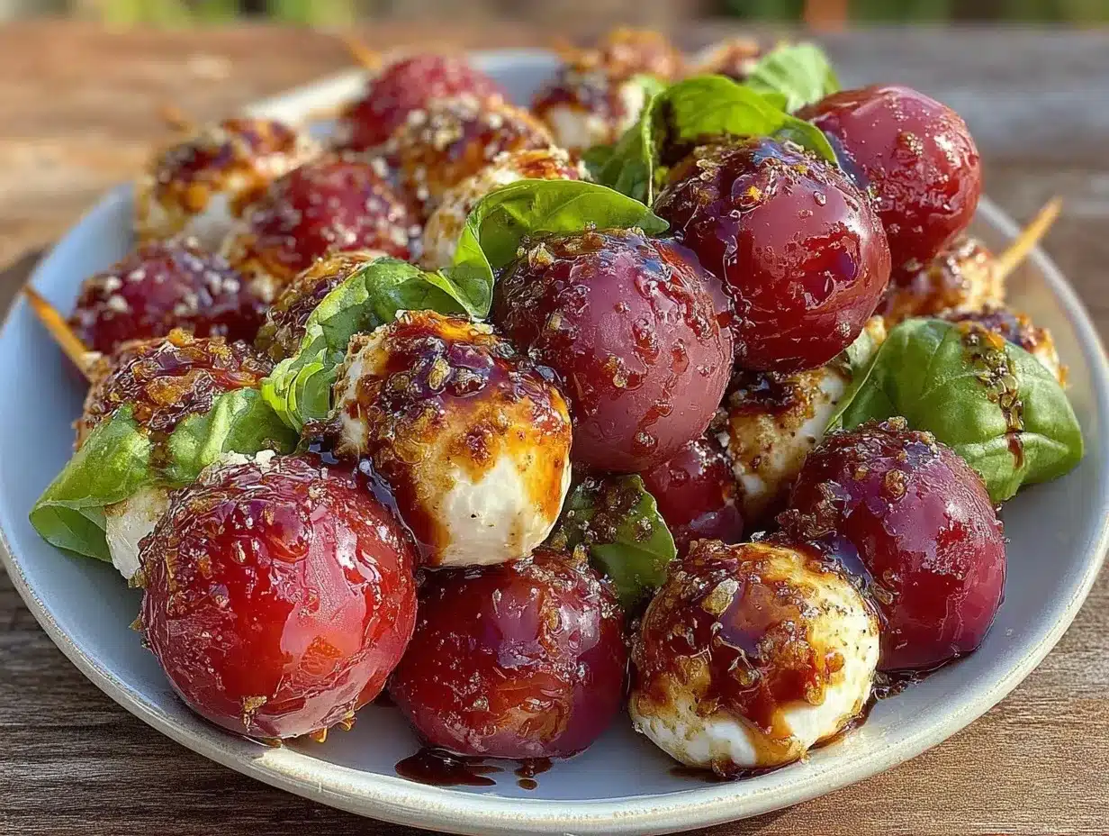 fresh Caprese skewers preparation steps