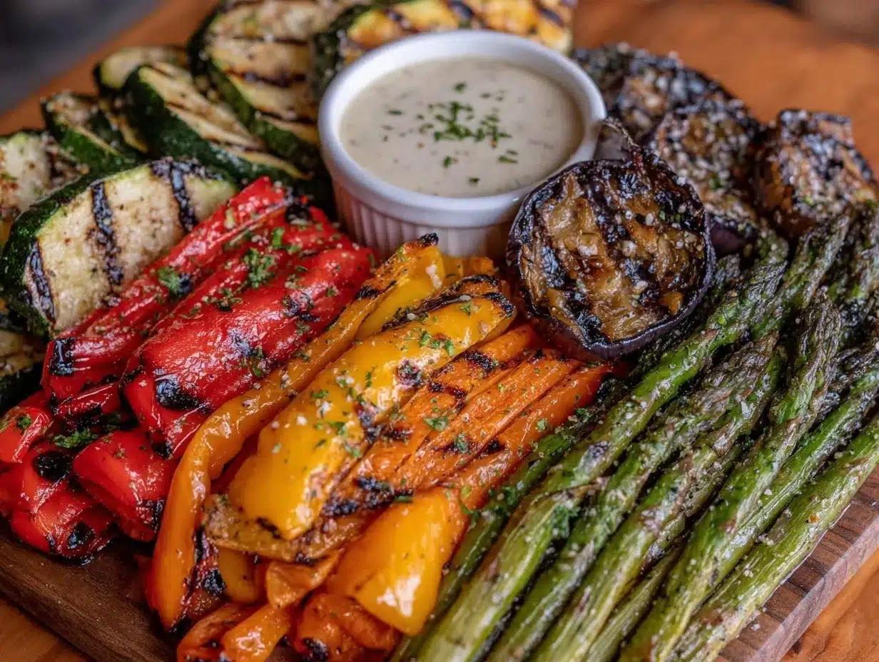 fresh grilled vegetable platter preparation steps